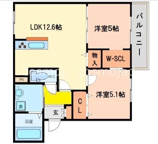 メゾンドサカエIII【2階】の間取り