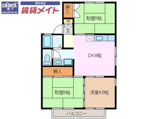 クレール高松山【2階】の間取り