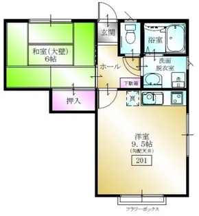 多賀台ヒルズアパート1号棟【2階】の間取り