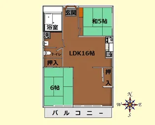 銀杏町ハイツ【3階】の間取り