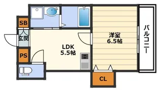 カサベージュ天神橋【9階】の間取り