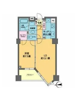 カスタリア高輪【7階】の間取り