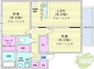 ラルーナ2【2階】の間取り