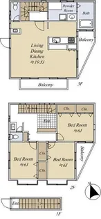 神奈川県鎌倉市由比ガ浜2【一戸建】の間取り