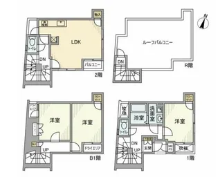 東京都渋谷区西原3【一戸建】の間取り