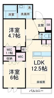 クレスコート岸町【3階】の間取り