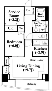 河田町ガーデン1【24階】の間取り