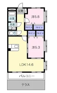 ピュアタウンII【1階】の間取り