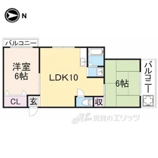 シャトー西村【4階】の間取り