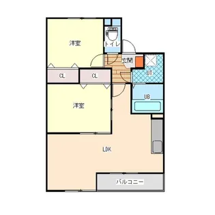 2LDKの間取り画像