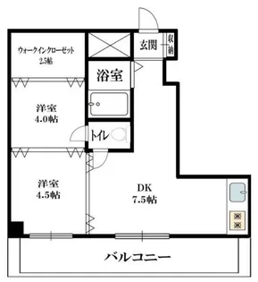 第22宮庭マンション【4階】の間取り
