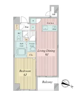 1LDKの間取り画像