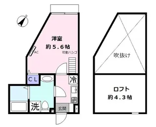 アザーレ・チアーモ読売ランド前【2階】の間取り