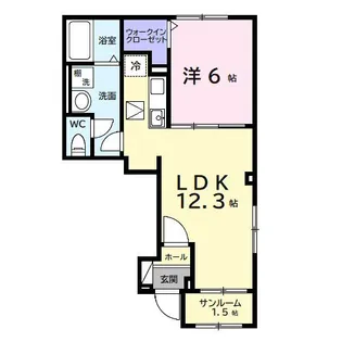 1LDKの間取り画像