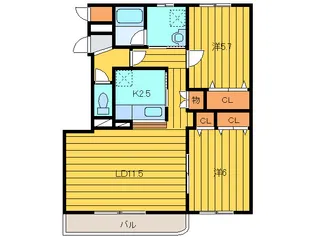 パ-クハイツJ【3階】の間取り