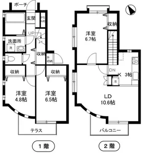 神奈川県横浜市鶴見区北寺尾4【一戸建】の間取り