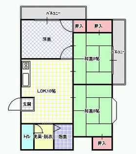 シャトーレジデント寝屋【4階】の間取り