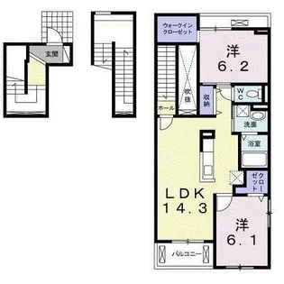 茨城県取手市戸頭【アパート】の間取り