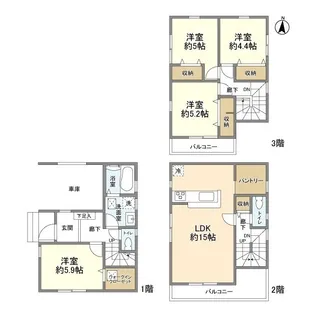 埼玉県川口市元郷3【一戸建】の間取り