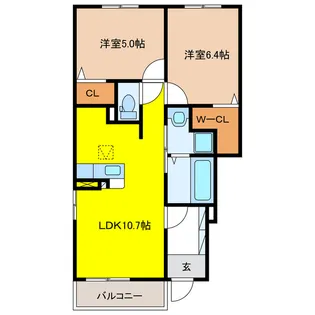 岐阜県岐阜市東鶉2【アパート】の間取り