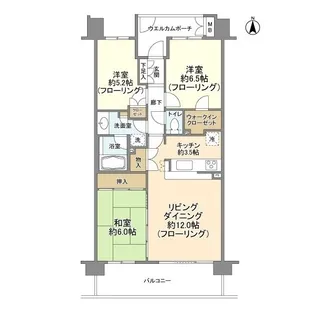 パークハウス中原トラディア【5階】の間取り