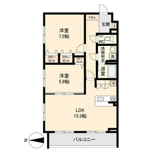 宮城県仙台市泉区市名坂字石止【マンション】の間取り
