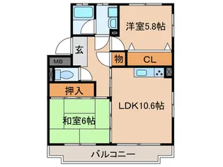 サンリバーカトウ【2階】の間取り