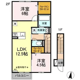 アムール フェール B棟【2階】の間取り