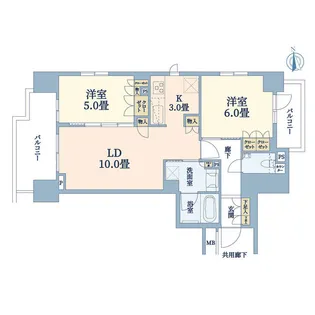 グランリビオザ・レジデンス【2階】の間取り