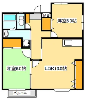 コーポ森浩【1階】の間取り