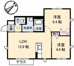 シャーメゾン フロレセル【1階】の間取り