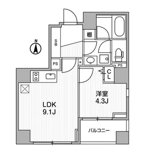 Lighthouse西新宿【6階】の間取り