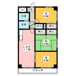 グレースマンション藤【6階】の間取り