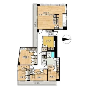 DeLCCS三鷹II(旧オークハウス)【4階】の間取り