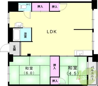 上湊川高層【14階】の間取り