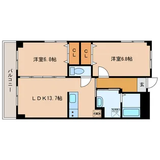 紺屋スカイマンション壱番館【1階】の間取り