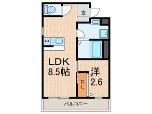 アクアレジデンス武庫川【1階】の間取り