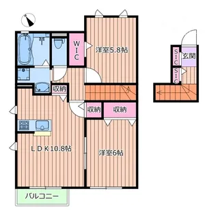 エスポワール森脇 A【2階】の間取り