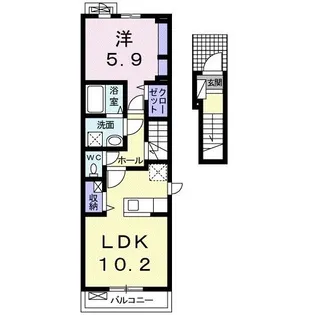 エルハーベン塩屋 A【2階】の間取り