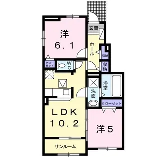 グランメール【1階】の間取り