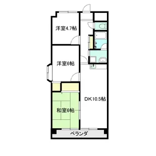 エコーハイツ【2階】の間取り