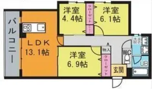 ペル・マアト【3階】の間取り