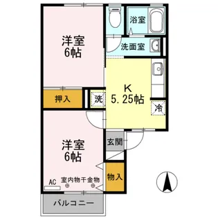 グレープハウスD【2階】の間取り