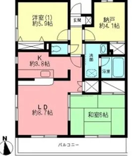 シャトレー上落合【0】【3階】の間取り