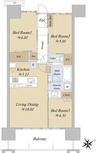 シティハウス西池袋【12階】の間取り