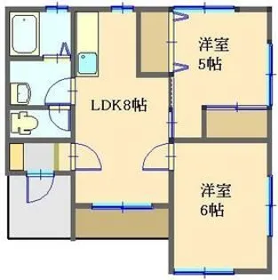 スクエアパークアパートメントII【2階】の間取り