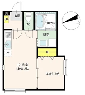 ハーモニーテラス西新井Court【1階】の間取り