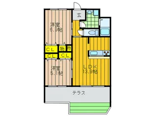 APARTMENT樟風館【1階】の間取り