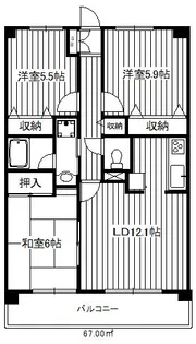 プレステージ平和台2番館【2階】の間取り
