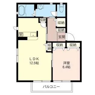 ラフィネB【1階】の間取り